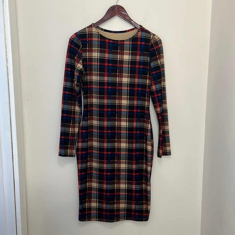 Women’s Long Sleeve Plaid Dress Size Small